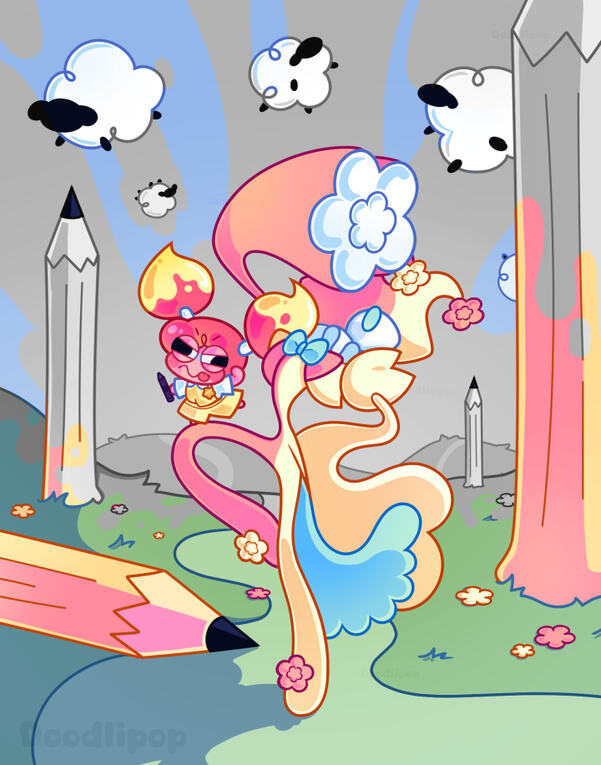 End of a Rainbow. Game pitch illustration.